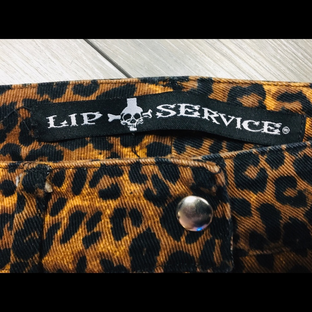 LIP SERVICE Vintage 90’s Leopard Print Punk 80’s Hair Metal Jeans~RARE FIND - Picture 4 of 16